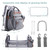 ISMGN Diaper Bag Backpack with Changing Station, Large Diaper Bag, Baby Bag, Multifunctional Diaper Bag, Gray