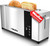 Mueller UltraToast Full Stainless Steel Toaster 2 Slice, Long Extra-Wide Slots with Removable Tray, Cancel/Defrost/Reheat Functions, 6 Browning Levels with LED Display, Housewarming Gifts New Home