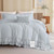 Queen's House Light Blue Ruffled Comforter Set Queen Size, Lightweight Microfiber Inner Fill Fluffy Country Rustic Coquette Bedding