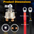 12-48V 200A Master Battery Disconnect Switch & 4 AWG 1FT Battery Cables Set, High Current Battery Power Cutoff Killer Switch for Car Vehicle RV Truck Boat Marine ATV On/Off Battery Isolator Switch