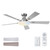 addlon Ceiling Fans with Lights, 52 inch Flush Mount Ceiling fan with Remote Control, Wall Remote, Reversible, 5CCT, Dimmable, Noiseless DC Motor, Nickel Low Profile Ceiling Fan for Bedroom, Farmhouse