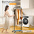 MISSLO Small Clothes Racks for Hanging Clothes Clothing Rack with Wheels 60" Metal Garment Rack with Shelves Portable Rolling Wardrobe Rack for Small Space, Black