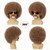 Tereshar 70S Men’s Afro Wig for Disco Party, 5pcs Set (Glasses+ Necklace+ Mustache+ Wig Cap) Brown Afro Curly Hippie Rocker Wigs for 70S 80S Costume Halloween Cosplay Use