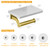 Hoimpro Brushed Gold Aluminum Toilet Paper Holder with White Natural Marble Shelf, Wall Mounted Tissue Hand Paper Roll Storage Holder for Bathroom Kitchen Washroom Bedroom