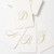 Caspari White Pearl & Gold Paper Linen Boxed Guest Towel Napkins in Letter P - Three Packs of 24