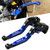 XIDAODIT for Suzuki GSXR 600 750(2006-2022) GSX-R 1000(2005-2006) Motorcycle Clutch Lever Folding Extendable Adjustable Handlebars Brake and Clutch Levers Set(Blue)
