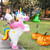 Camlinbo Inflatable Kids Halloween Costume Blow Up Ride on Unicorn Costume for Halloween Funny Girls Boys Cosplay Party