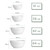 DOWAN Serving Bowls, 64/42/22/12 Oz Serving Dishes for Entertaining, Soft White Porcelain Nesting Bowls Set, Microwave & Dishwasher Safe, Versatile Prep Bowls for Fruit Salad Pasta Dessert Cereal
