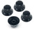 Vintage Forge Black Top Hat Bell Knobs Compatible with Gibson Les Paul Electric Guitar (Set of 4) Fits 24 Fine-Spline USA (Imperial) Split Shaft Pots Recessed RB24US-BLK4