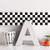VisitRyl Peel and Stick Wallpaper Border Self-Adhesive Wall Border Sticker Room Decor Border Black and White Grid 10cm X 200cm(2 volumes)
