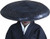 zonzxcv Bamboo Samurai Hat Samurai Cosplay Knight Japanese Hat Dia.19.7 Inches Depth 4 inches (Black，19.7 inches in diameter)