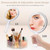 Gotofine 1X & 10X Magnifying Double Side Hand Makeup Mirror with Stand, Handheld Vanity Mirror, Clear