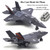 OTONOPI Fighter Jet Military Plane Model F-35 Aircraft Army Air Force Diecast Metal Pull Back Bomber Attack Plane with Lights and Sounds for Kids or Commemorate Collection