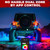 4 Pods Five Sided RGB Rock Lights for Trucks Jeep UTV SUV ATV Golf Cart, Multi Chasing Color App/Remote Control Led Rock Lights with Music Mode, Waterproof Exterior Underglow Kits for Cars