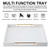 White Leather Large Ottoman Tray for Living Room,Stylish Square Decorative Tray for Coffee Table,Versatile Serving Trays with Handles for Party