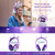 QearFun Kids Unicorn Bluetooth Headphones, 60H Playtime, 74/85/94dB Safe Volume Limit, Metallic Gradient Wireless Headset with Mic, Fast Charging, Foldable, Wired Mode for Girls School/Tablet/Travel