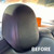Tesla Headrest Protector - Leather Adhesive Cover for Model 3 & Model Y - Anti-Bubbling Head Support Solution - No Pillow Needed