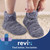 REVIX Microwavable Booties and Feet Warmers for Women & Men, Microwave Heated Foot Warmer with Flaxseed Moist Heat for Cold Feet, Gray, L