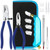 YOTINO Glass Cutting Tool Kit Includes Blue Grip Oil Feed Glass Cutter with 2 pliers, 3 Extra Replacement Head, Tungsten Scribe Engraving Pen, Screwdriver and Oil Dropper