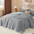 BEDELITE Fleece King Comforter Set -Super Soft & Warm Fluffy Light Grey Bedding, Luxury Fuzzy Heavy Bed Set for Winter with 2 Pillow Cases