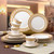Joseph Sedgh Collection 20-Piece Bone China Dinnerware Set, Service for 4, White and Golden Greek Key