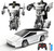 Transform Remote Control Cars Race Toy EV Truck for Boys Girls 4-7 8-12, 2.4Ghz RC Robot Car 2 in 1 Transforming Truck with Light Effect, Deformation Vehicle 360° Rotation Car Pickup Toy Ideal Gift