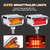 Wodvyss 2Pcs Double Face Amber/Red Lens 12 LED Marker Lights Turn Signal w/Horizontal Visor, Dual Chrome Pedestal Lights, Bumper Lights Replacement for Peterbilt/Kenworth/Freightliner Trucks