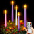 Mudder 5 Pcs LED Flameless Advent Candle Set Christmas Advent Candles Hope Peace Love Joy Christ Purple Pink White Taper Candles for Church Advent Wreath Rituals, 10 Inch (Simple with Remote)