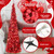 Leyndo 2 Pcs 5 ft Collapsible Artificial Christmas Tree Pop up Red Sequined Tinsel Pencil Skinny Xmas Tree for Home Fireplace Decoration