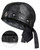 Leather Head Wrap Biker Skull Cap Adjustable Motorcycle Cap Do Rag Bandana Black