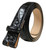 Italian Calfskin Genuine Leather Dress Belt Strap with Snaps 1''(25mm) Wide (Alligator Black, 32)