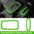 Opall 18PCS Full Set Interior Decoration Trim Kit Steering Wheel & Center Console Air Outlet Trim, Door Handle Cover Inner for Jeep Wrangler JK JKU 2011-2018 2 Door &4 Door (Green)