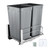 VEVOR Pull-Out Trash Can, 50 QT x2 Double Under Mount Kitchen Waste Container, Heavy Duty Garbage Recycling Bin with Door Kit and Soft Close Slide, for Kitchen Cabinet, Sink, Under Counter (Grey)