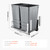VEVOR Pull-Out Trash Can, 50 QT x2 Double Under Mount Kitchen Waste Container, Heavy Duty Garbage Recycling Bin with Door Kit and Soft Close Slide, for Kitchen Cabinet, Sink, Under Counter (Grey)