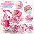 Baby Doll Stroller Toys Set with 12.5" Baby Doll,Dining Chair,Quilt Pillow,24 PCS Doll Accessories and 2 Sets Doll Clothes,Baby Stroller Toys for Girls Toddlers 3-5 4-6 5-7 Gifts for Pretend Play