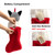 HollyHOME Christmas Stockings Animated Husky Puppy Plush Head Stockings with Music and Flapping Ears Hanging Xmas Decoration Gift Socks Ornament 19 Inch