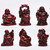BRABUD Feng Shui 2in Red Resin Laughing Buddha Statue Figurines Set of 6 BS001