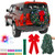 Wavwavw LED Christmas Car Spare Tire Decoration Make Your Own Truck Wreath 196.8 ft Tinsel Garland 24 Pcs Christmas Balls Ornaments Battery Operated Lights Outdoor Festive Accessory