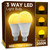 UNILAMP 3 Way Light Bulbs 30 70 100W Equivalent, A19 Three Way LED Amber Light Bulbs 2000K, E26 Medium Base, Three Settings for Desk Touch Lamps, Floor Lamps, 2 Pack