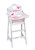 Badger Basket Wooden Baby Doll High Chair - Fits 18" Dolls - Includes Tray, Bib & Free Personalization Kit - Best for Toddler Girls for Pretend Play - White with Pink Gingham Seat