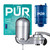 PUR PLUS Vertical Faucet Mount Water Filtration System, Lead-Reducing Filter, Great-Tasting Water, Easy Install, Lasts 100 Gallons, Compatible with Sinks with External Aerators, Chrome