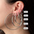 Clip On Spring Hoop Earrings for Non-Pierced Ears (40mm, Red)