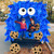 Supervitae 39 Pcs Halloween Trunk-or-Treat Car Decoration Kit Cookies Blue Monster SUV Decor with Cookies Cutouts Plastic Blue Tablecloth Monster Character for Car Archway Decor Party Supplies