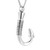 Hearbeingt Fish Hook Cremation Jewelry for Ashes, Memorial Urn Necklace for Human Pet Stainless Steel Keepsake Pendant for Men Women(Silver)