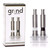Grind Gourmet Salt and Pepper Grinder Set, Original Pump & Grind Peppermill are Refillable, Modern Thumb Press Grinder, Works With Black Pepper, Sea Salt, Himalayan Salts, Stand Included