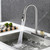 sagetta Brushed Nickel Kitchen Faucets with Pull Down Sprayer Waterfall Raining Wide Out Let Stainless Steel Pull Out Kitchen Faucet 1 Hole Commercial RV Laundry Utility Kitchen Faucet sagetta Brushed Nickel Kitchen Faucets with Pull Down Sprayer Waterfall Raining Wide Out Let Stainless Steel Pull Out Kitchen Faucet 1 Hole Commercial RV Laundry Utility Kitchen Faucet