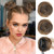 BOGSEA Space Buns Hair Pieces 2PCS Mini Claw Clip in Hair Bun Princess Leia Buns Hair Extension Updo Hairpieces for Women Girls (Brown mix Dark Blonde)
