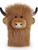 Curly-haired Highland Cow Driver Headcover Funny, Soft Cozy Plush Animal Golf Driver Head Cover Brown