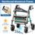HOMLAND Rollator Walkers for Seniors with Seat, 8" All Terrain Wheels, Durable Aluminum Frame, Lightweight Foldable Walker with Ergonomic Seat, Height Adjustable Rolling Walker
