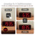 Alarm Clock Loud for Deep Sleepers, Wooden Alarm Clock with LED Display, 12 Alarm Ringtones, 5 Brightness Adjustable, 5 Volumes, Manual DST, Brown Retro Alarm Clock for Bedroom (Red)